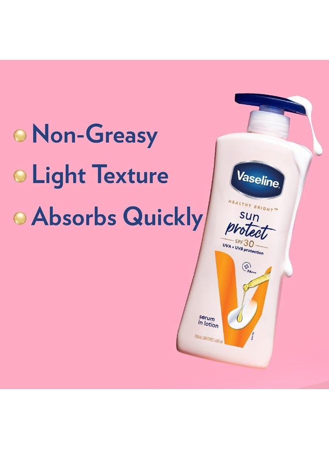 Vaseline Sun Protect SPF 30 Body Lotion, Reduces Tan Lines in 7 Days, UVA + UVB PA+++ Sun Protection, 600ml - Image 2